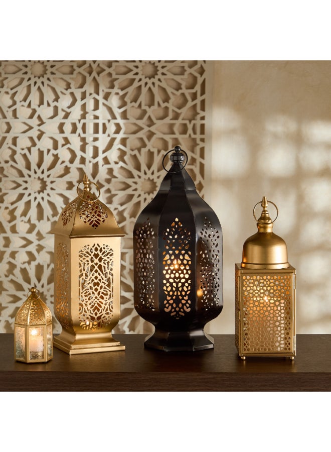 Home Box Arabesque Decorative Cutwork Lantern - Black - Image 5